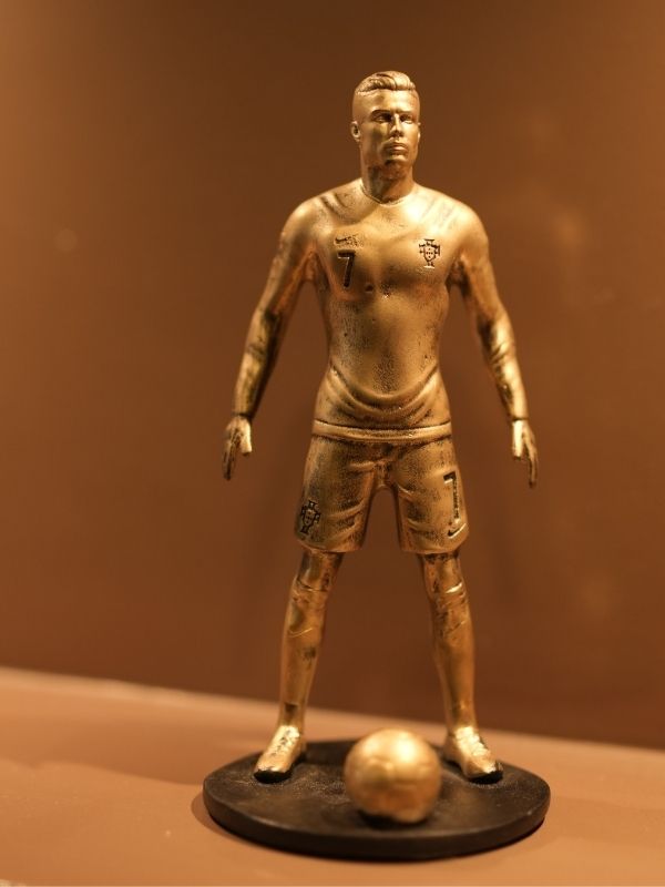 Cristiano Ronaldo Mini Trophy Football Champion Statue