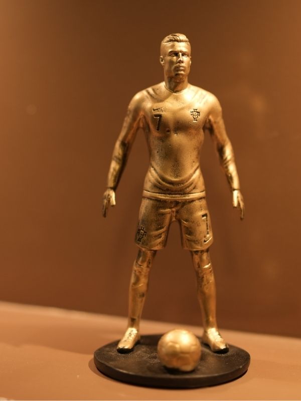 Cristiano Ronaldo Mini Trophy Football Champion Statue