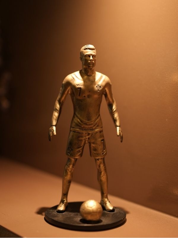Cristiano Ronaldo Mini Trophy Football Champion Statue