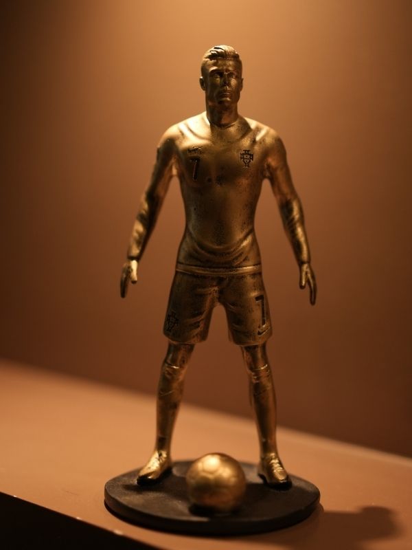 Cristiano Ronaldo Mini Trophy Football Champion Statue