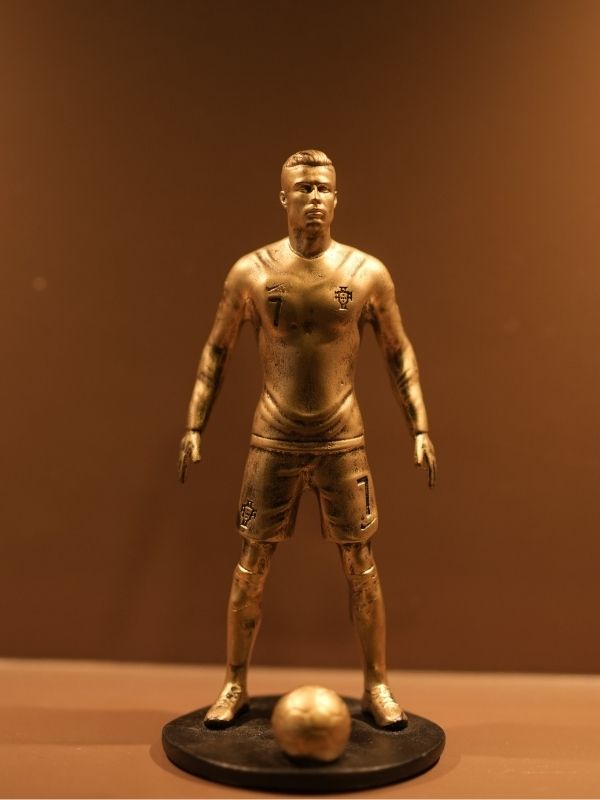Cristiano Ronaldo Mini Trophy Football Champion Statue